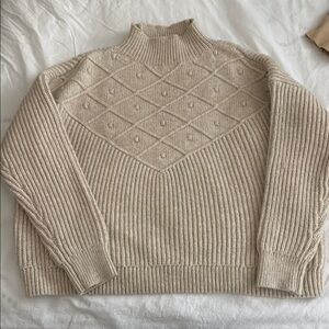 Calvin Klein High Neck Sweater with Cuffed Sleeves